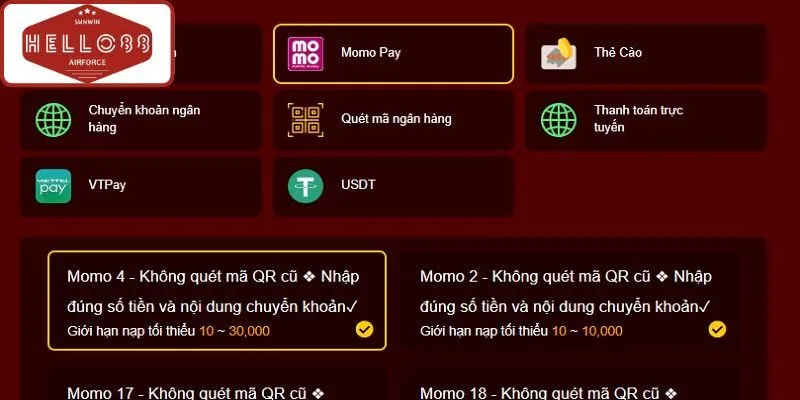 Phương thức nạp tiền qua cổng thanh toàn Hà Nội